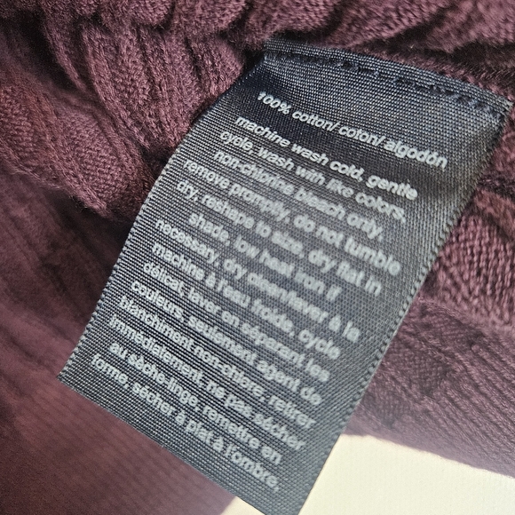 Tommy Hilfiger Short Sleeve Sweater Womens Medium Purple Cable Knit 90s Designer - Picture 6 of 6